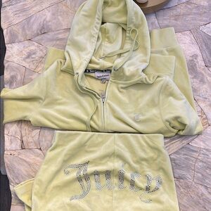 Juicy Couture Light Green Velour Tracksuit size Small